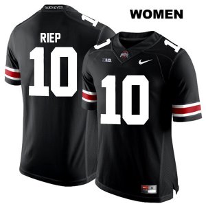 Women's NCAA Ohio State Buckeyes Amir Riep #10 College Stitched Authentic Nike White Number Black Football Jersey TJ20H28TB